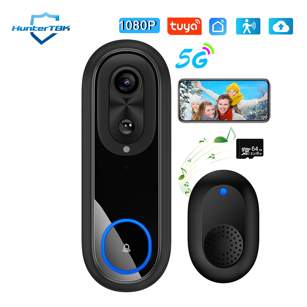 Smart Doorbell Wired - 5G 2.4G WiFi wideodomofon 1080P bezprzewodowy