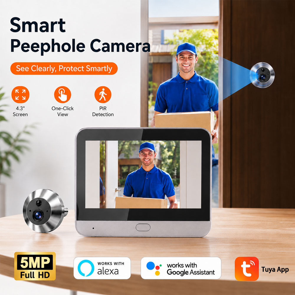 Smart Doorbell Wired - Tuya Smart 5MP 140° ° Cyfrowy